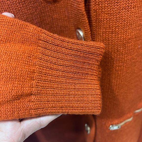 Vintage White Stag 100% Virgin Wool Cardigan with Zipper Pockets Size 38 ( S ) - Picture 5 of 8